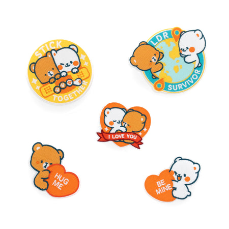Milk Mocha Bear: I Love You Patches (Set of 5) Accessories Milk Mocha Bear