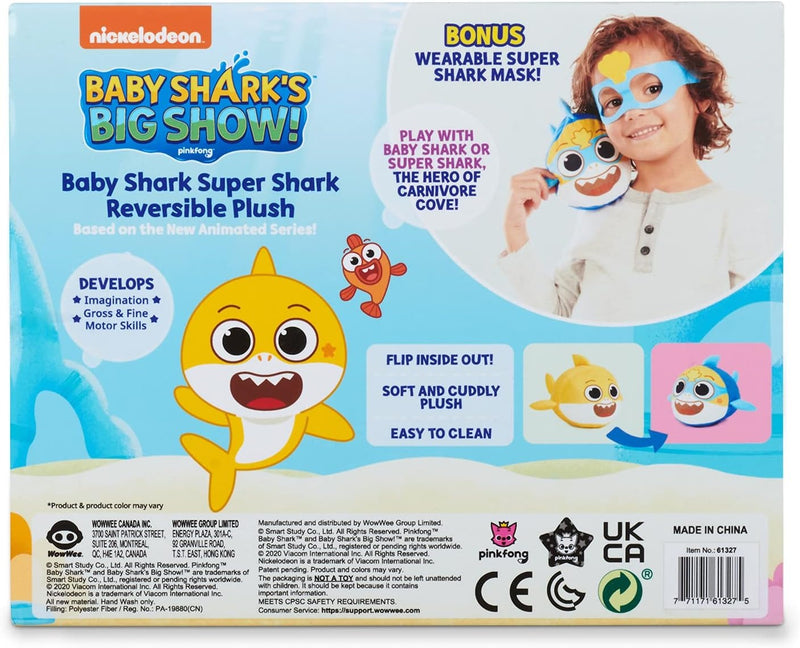 Baby Shark's Big Show!: Super Shark Reversible Plush Toys & Games Wow Wee