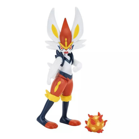 Pokemon: Battle Feature Figure - Cinderace Toys & Games Jazwares