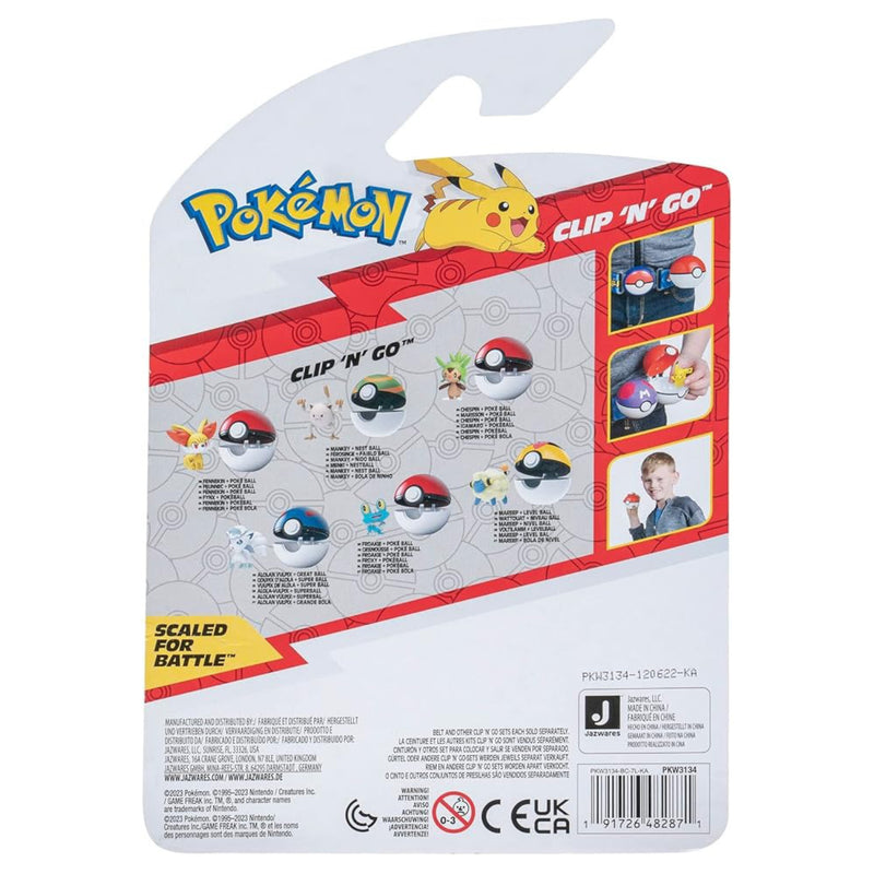 Pokemon: Clip 'N' Go - Chespin and Poke Ball Toys & Games Jazwares