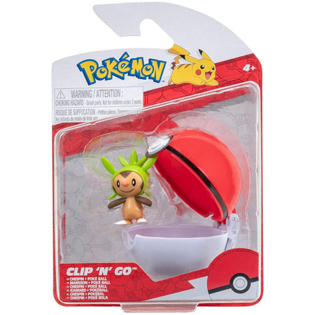 Pokemon: Clip 'N' Go - Chespin and Poke Ball Toys & Games Jazwares