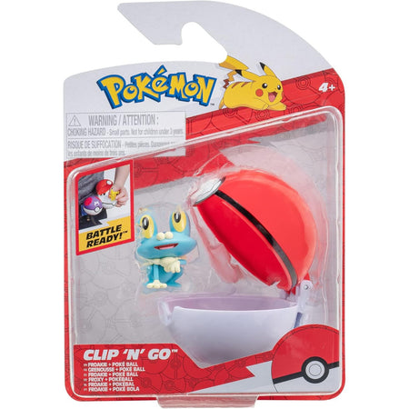 Pokemon: Clip 'N' Go - Froakie and Poke Ball Toys & Games Jazwares