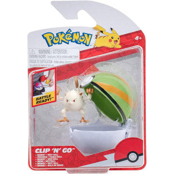 Pokemon: Clip 'N' Go - Mankey and Nest Ball Toys & Games Jazwares