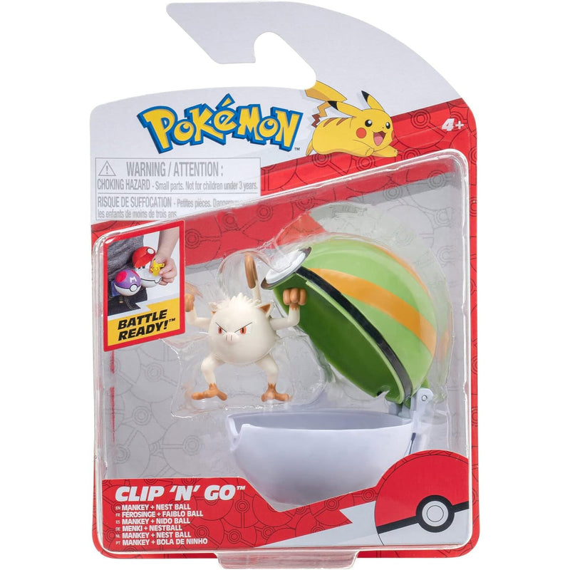 Pokemon: Clip 'N' Go - Mankey and Nest Ball Toys & Games Jazwares
