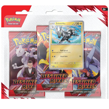 Pokemon TCG: Scarlet & Violet - Destined Rivals 3-Pack Blister Zebstrika Card Game Pokemon