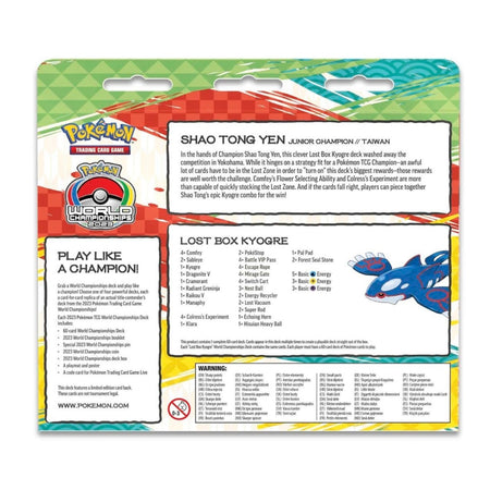 Pokemon TCG: 2023 World Championships Deck Shao Tong Yen Lost Box Kyogre Card Game Pokemon
