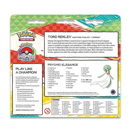 Pokemon TCG: 2023 World Championships Deck Tord Reklev Psychic Elegance Card Game Pokemon