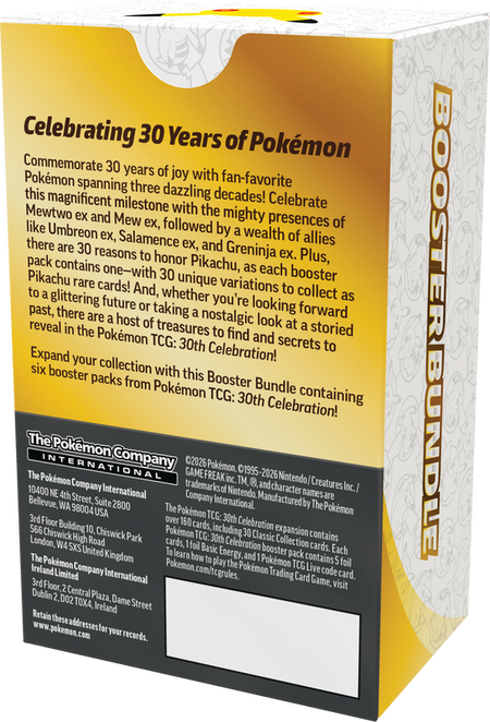 Pokemon TCG: 30th Celebration Booster Bundle Card Game Pokemon