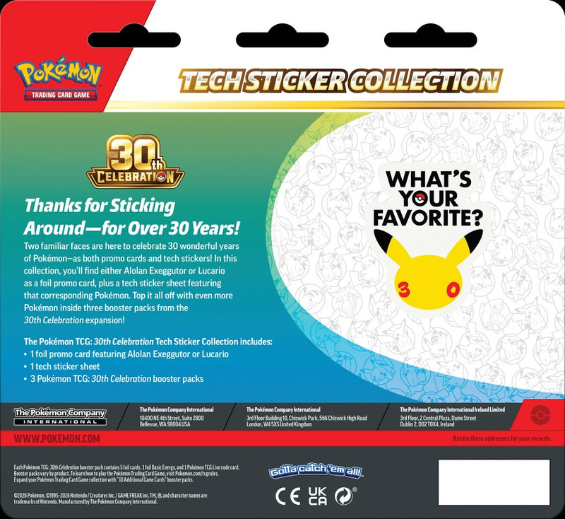 Pokemon TCG: 30th Celebration Tech Sticker Collection (Alolan Exeggutor)