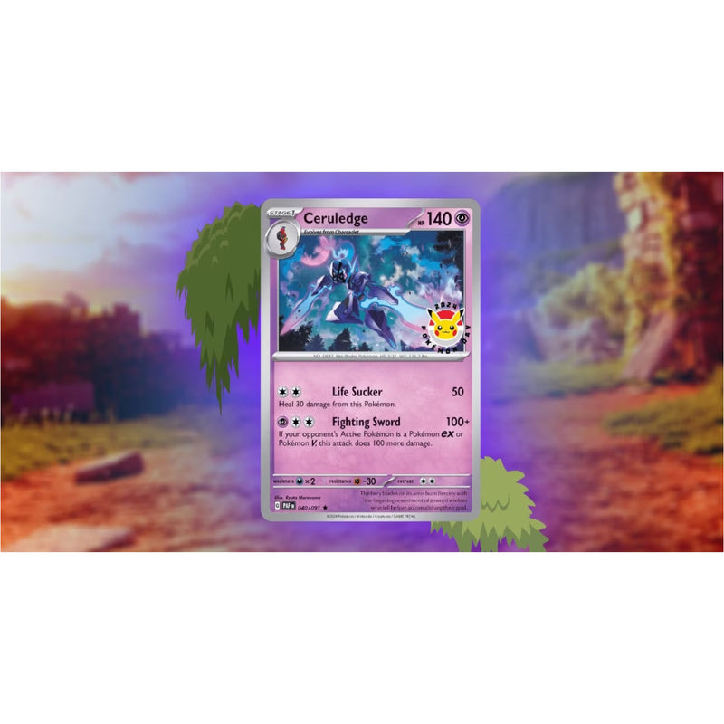 Pokemon TCG: Ceruledge Pokemon Day 2024 Stamped Promo Card 040/091 Card Game Pokemon