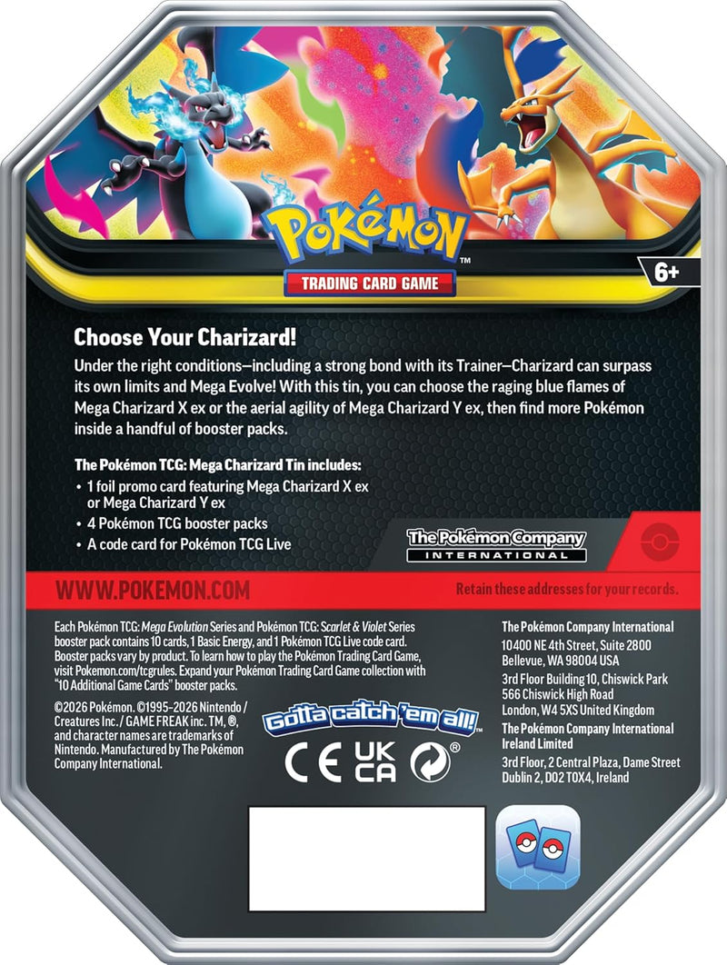 Pokemon TCG: Mega Evolution - Ascended Heroes Tin - Charizard X ex Card Game Pokemon