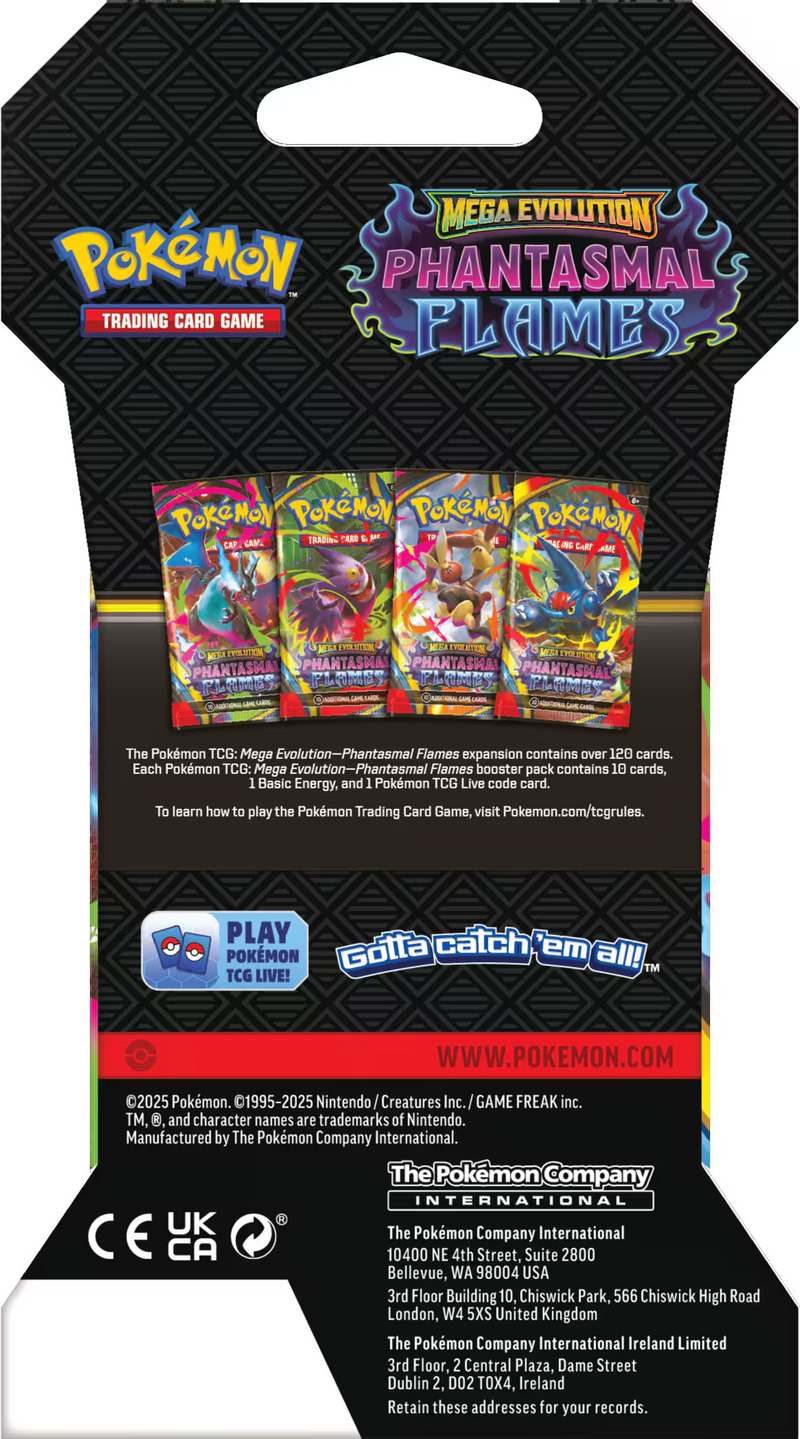 Pokemon TCG: Mega Evolution - Phantasmal Flames Sleeved Booster Pack Card Game Pokemon