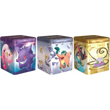 Pokemon TCG: Stacking Tin 2024 - 1 Random Type of Psychic, Steel, Dragon Card Game Pokemon