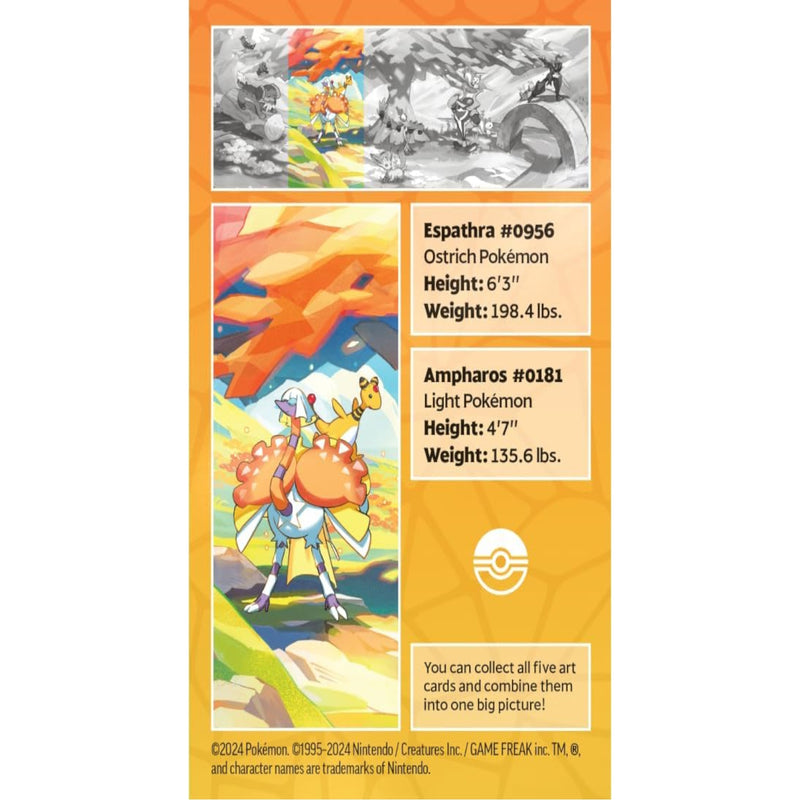 Pokemon TCG: Vibrant Paldea Mini Tins - Espathra & Ampharos Card Game Pokemon