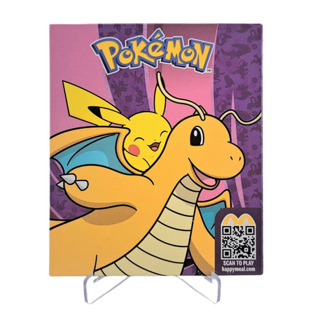 Pokemon x McDonald's Happy Meal Toy 2025 - Pikachu and Dragonite Sticker Activity Sheet and Booster Pack Card Game Pokemon