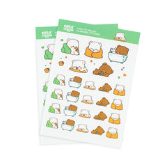 Milk Mocha Bear: Time to Relax Planner Sticker Sheets Decorative Stickers Milk Mocha Bear