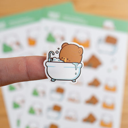 Milk Mocha Bear: Time to Relax Planner Sticker Sheets Decorative Stickers Milk Mocha Bear