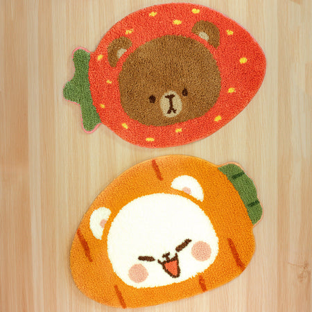 Milk Mocha Bear: Mocha Strawberry Rug Home Decor Milk Mocha Bear
