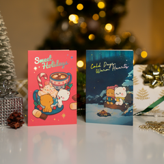 Milk Mocha Bear: Christmas Cards - Cold Days Warm Hearts Greeting & Note Cards Milk Mocha Bear