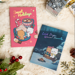 Milk Mocha Bear: Christmas Cards - Cold Days Warm Hearts Greeting & Note Cards Milk Mocha Bear