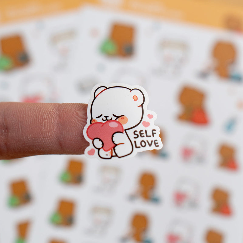 Milk Mocha Bear: Self-Care Planner Sticker Sheets Decorative Stickers Milk Mocha Bear