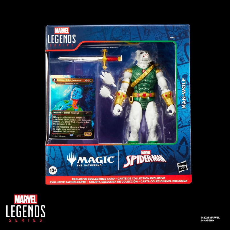 Spider-Man Legends x Magic the Gathering: Man-Wolf Action Figure and Card Toys & Games Marvel
