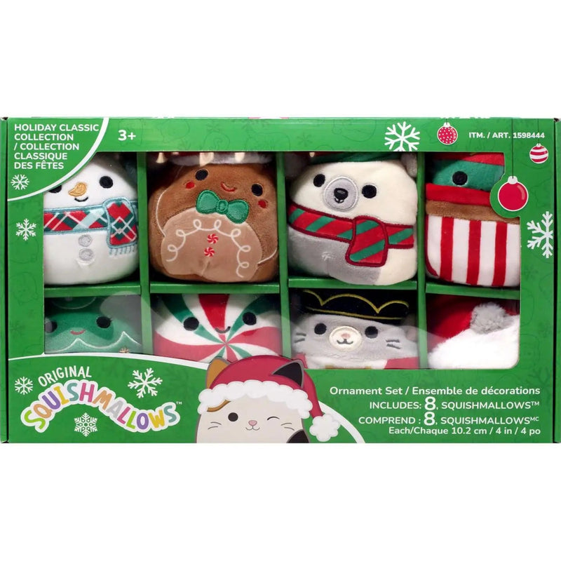 Squishmallows: Holiday Christmas Classic Collection - 8 Pack 4” Plush Ornament Toys & Games Kellytoy