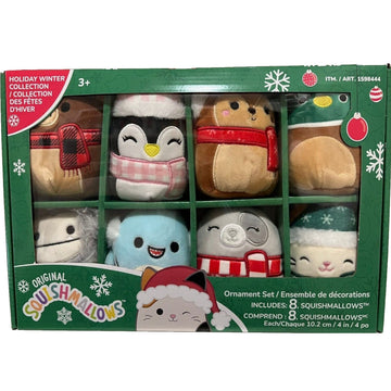 Squishmallows: 8-Pack Holiday Winter 2022 Ornament Collection Toys & Games Kellytoy