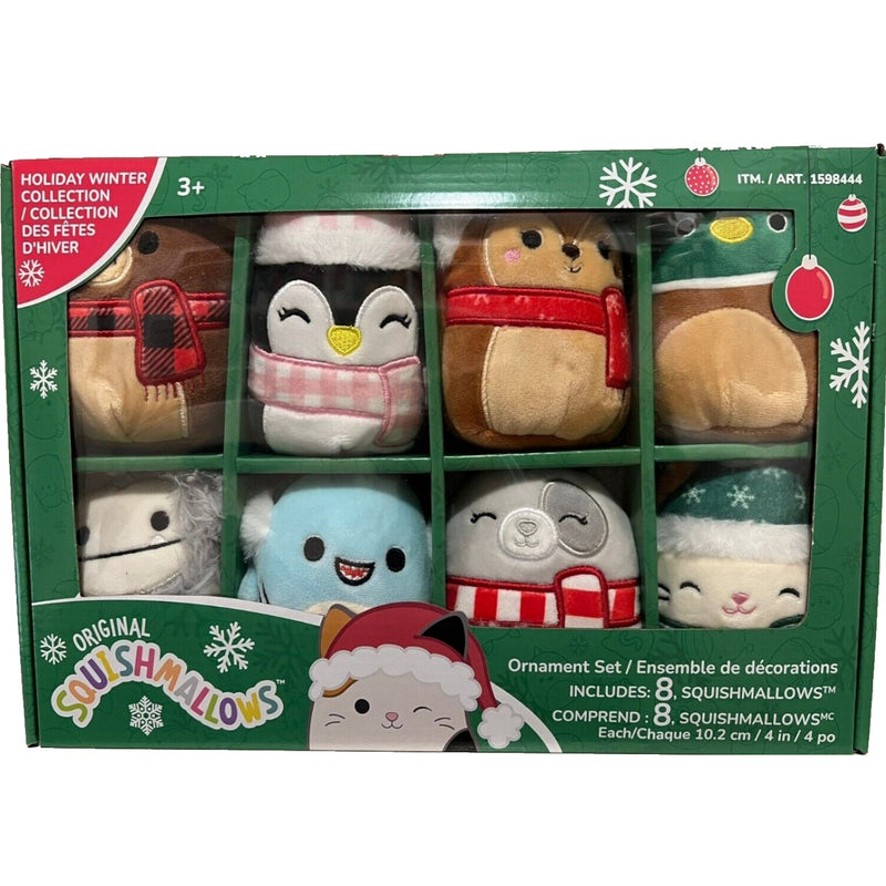 Squishmallows: 8-Pack Holiday Winter 2022 Ornament Collection Toys & Games Kellytoy