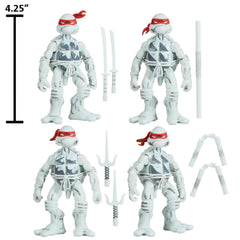 Teenage Mutant Ninja Turtles: 1984 Comic Inspired Black and White Figures - 4 Pack - Leonardo/ Donatello/ Michelangelo/ Raphael Toys & Games Playmates