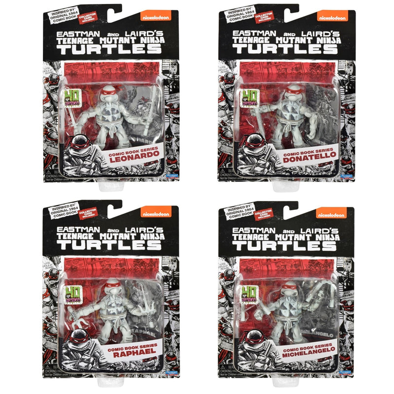 Teenage Mutant Ninja Turtles: 1984 Comic Inspired Black and White Figures - 4 Pack - Leonardo/ Donatello/ Michelangelo/ Raphael Toys & Games Playmates