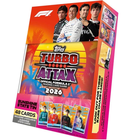 Topps: 2026 Turbo Attax Formula 1 Mega Tin Sunshine State Tin (4 Packs)