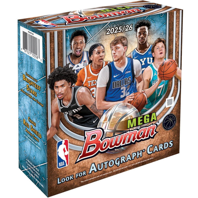 2025-26 Bowman Basketball - Mega Box (6 Packs) Sports Cards Topps