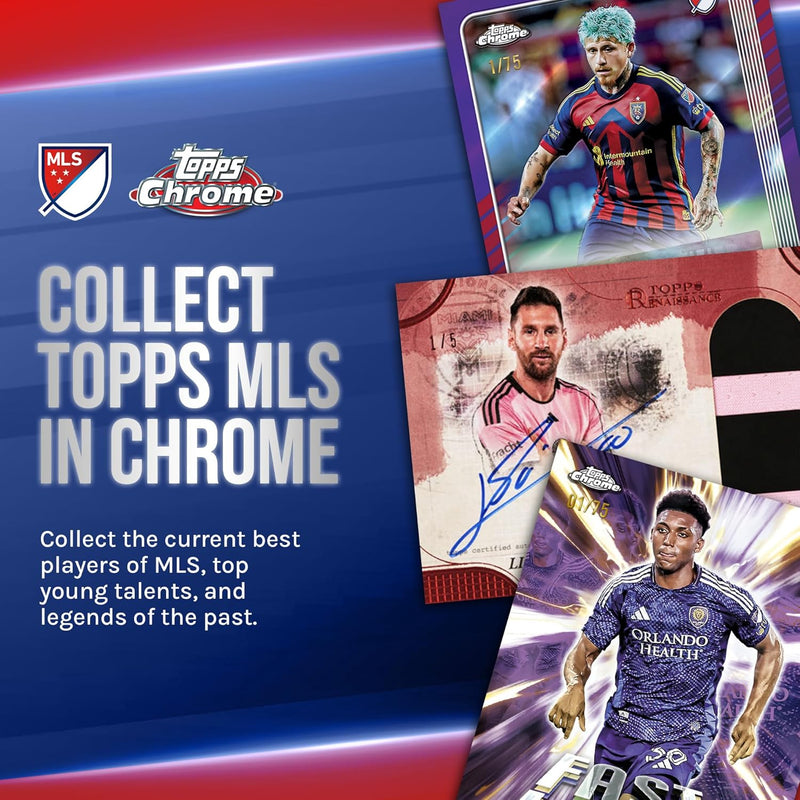Topps: 2025 Chrome MLS Soccer Blaster Box (7 Packs) Sports Cards Topps