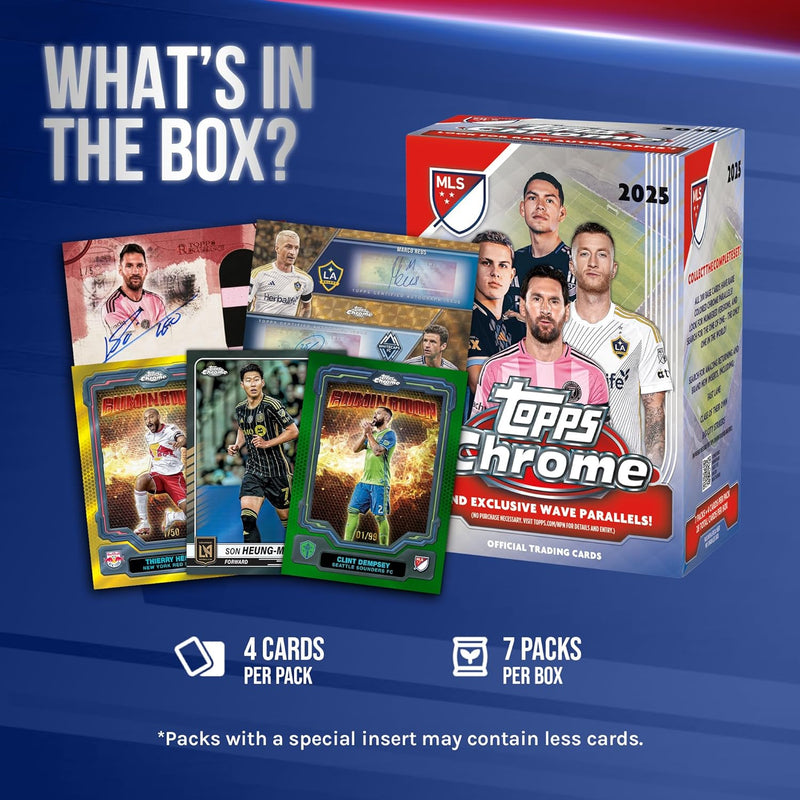 Topps: 2025 Chrome MLS Soccer Blaster Box (7 Packs) Sports Cards Topps