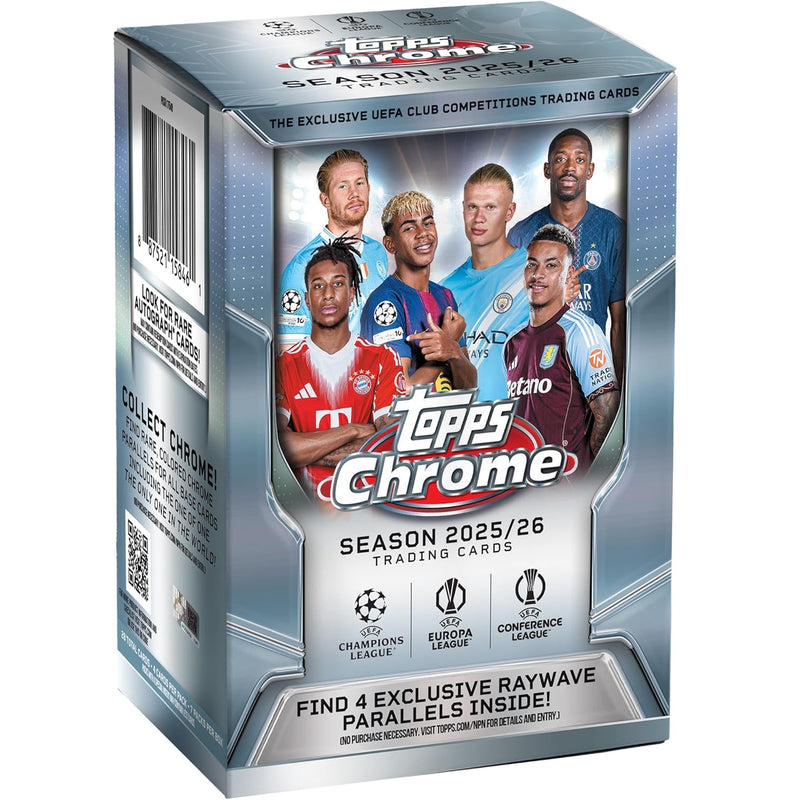 2025-26 Topps Chrome UEFA Club Competitions - Blaster Box (7 Packs) Sports Cards Topps