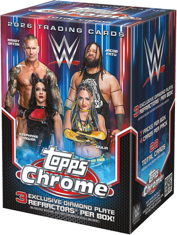 2026 Topps Chrome WWE - Blaster Value Box (28 Cards) Sports Cards Topps