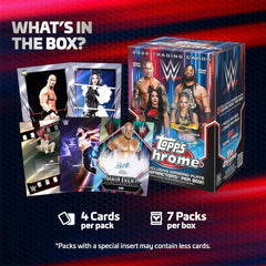2026 Topps Chrome WWE - Blaster Value Box (28 Cards) Sports Cards Topps