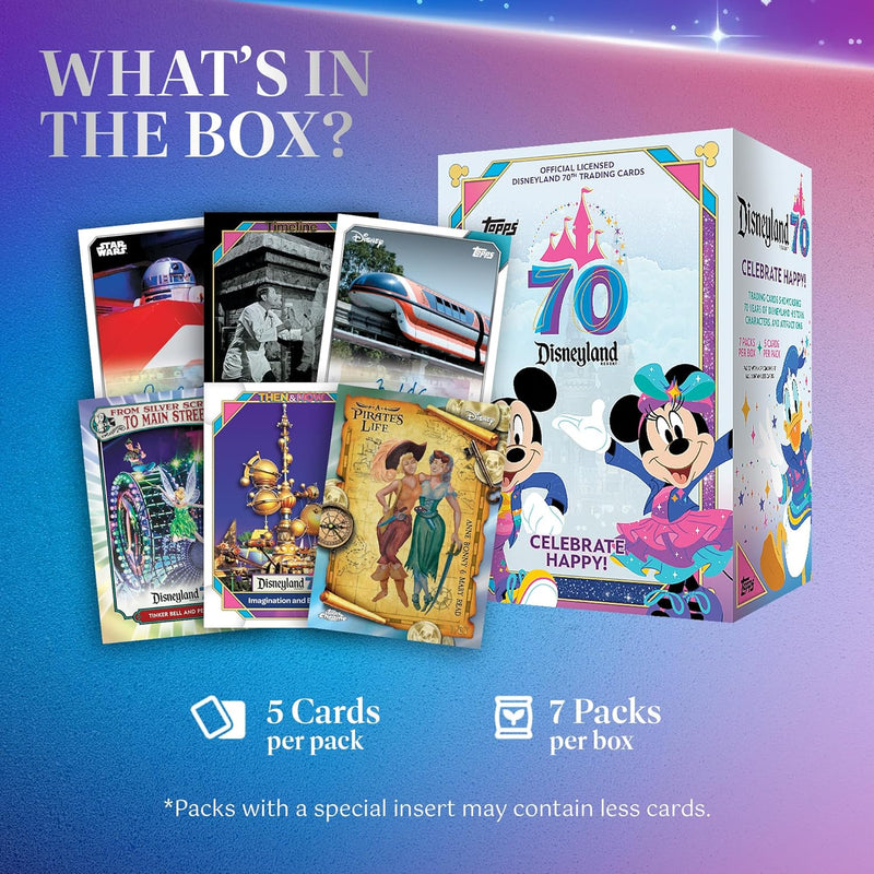 Topps: Disneyland 70th Anniversary Blaster Box (7 Packs) Trading Cards Topps