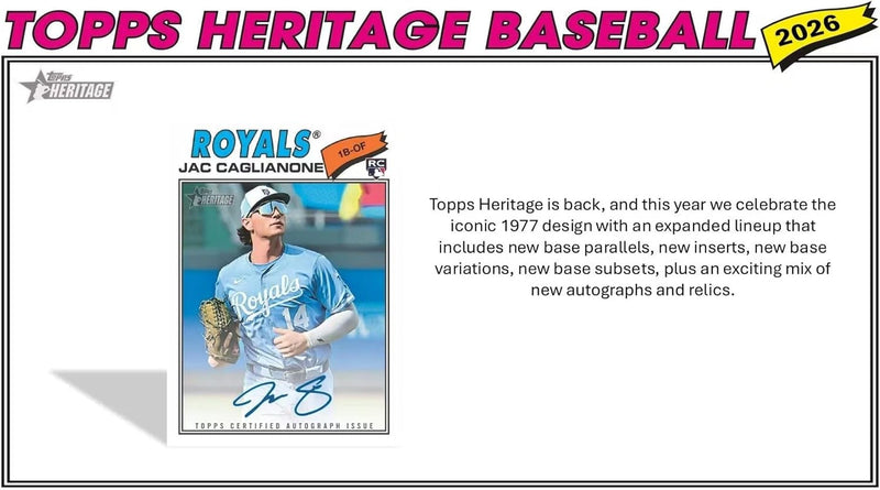 Topps: Heritage Baseball 2026 Blaster Box (8 Packs) Sports Cards Topps