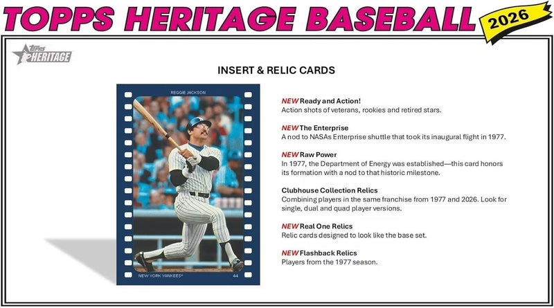 Topps: Heritage Baseball 2026 Fat Pack (20 Cards) Sports Cards Topps