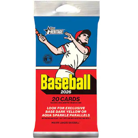 Topps: Heritage Baseball 2026 Fat Pack (20 Cards) Sports Cards Topps