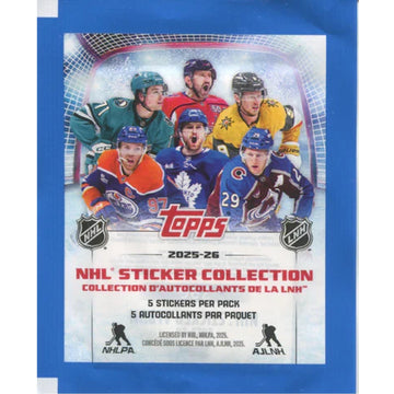 Topps 2025-26 NHL Sticker Collection - Sticker Pack (5 Stickers) Card Game Topps
