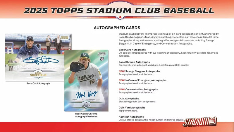 Topps: 2025 Stadium Club Baseball Mega Box Sports Cards Topps