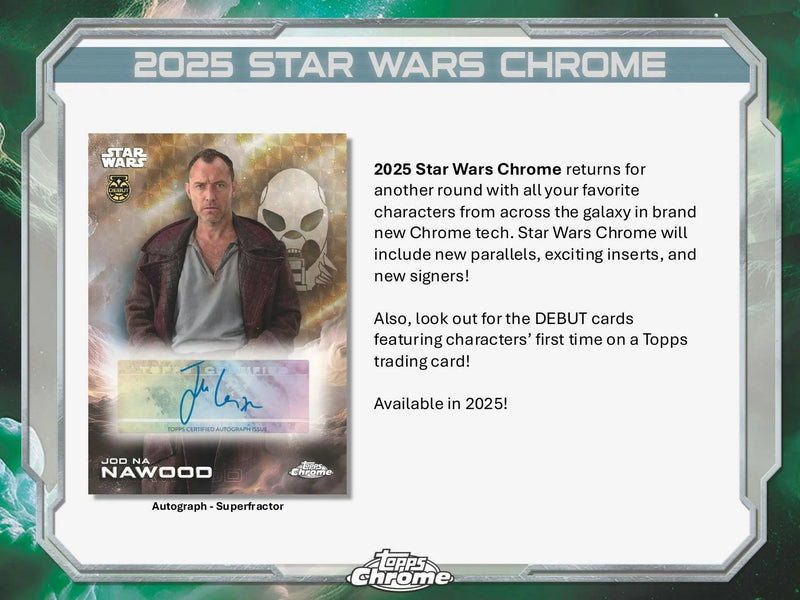 Topps Chrome Star Wars 2025: Blaster Box - 8 Packs Trading Cards Topps