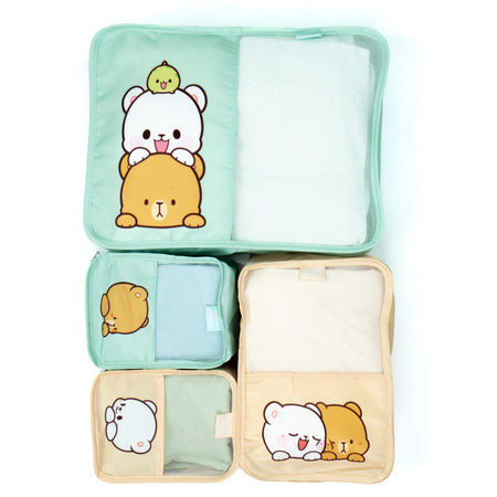 Travel Packing Cubes Set Travel Accessories Milk Mocha Bear