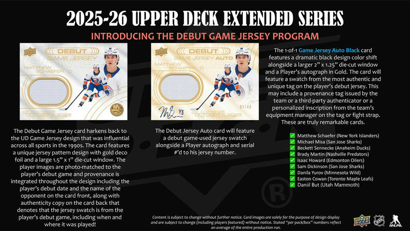 Upper Deck: 2025-26 Extended Series Blaster Box - 4 Packs