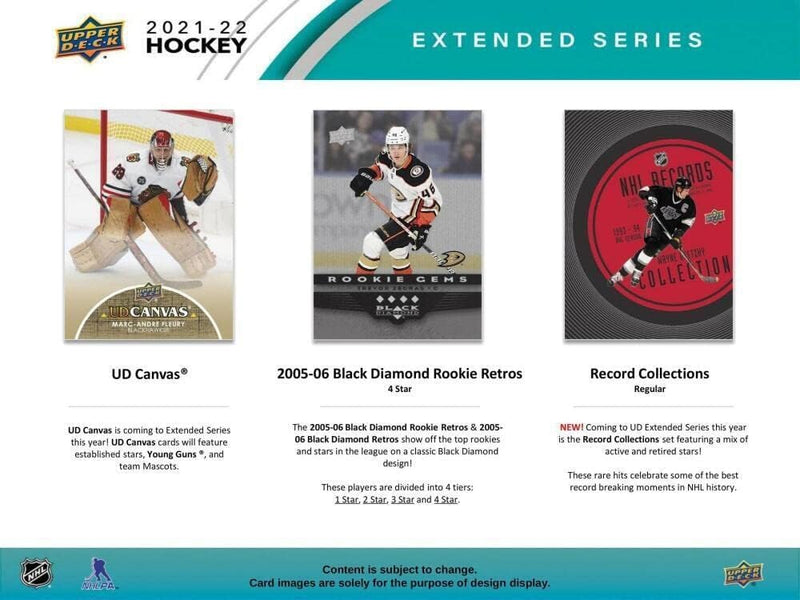 Upper Deck 2021-22 Extended Series Hockey Blaster Box Sports Cards Upper Deck