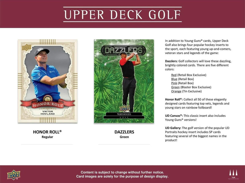 Upper Deck: 2024 Golf Tin - 9 Packs Sports Cards Upper Deck