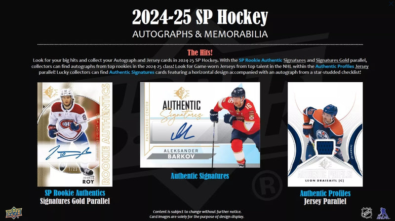 Upper Deck: 2024-25 SP Hockey Blaster Box (8 Pack) Sports Cards Upper Deck